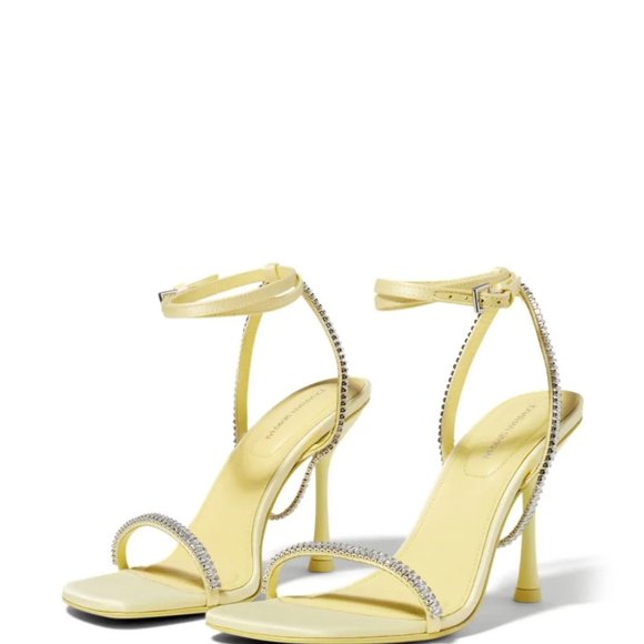 Jonathon Shimkhai NIB Luxon Crystal-💛Sandals MSRP $675 Size 38 - Picture 1 of 5